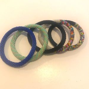 Sashka co. Seed bangle bracelets, set of 5